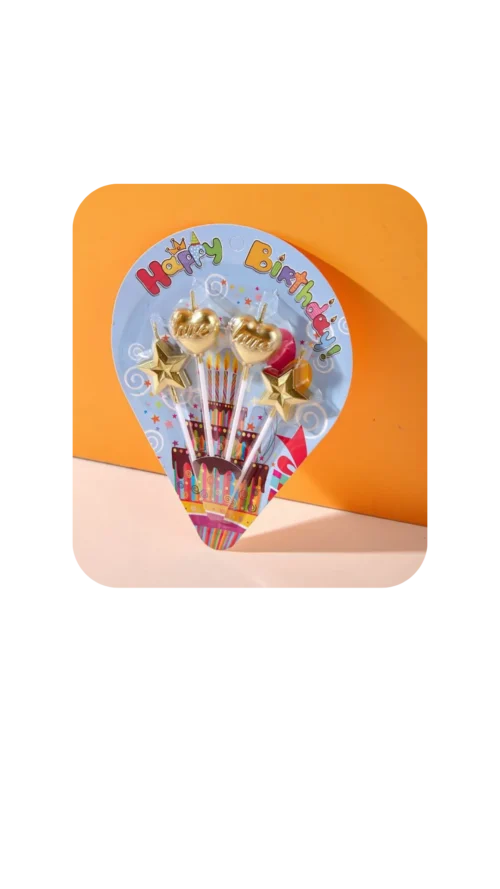 Velas Corazon-Estrella 3D x 4  Unidades