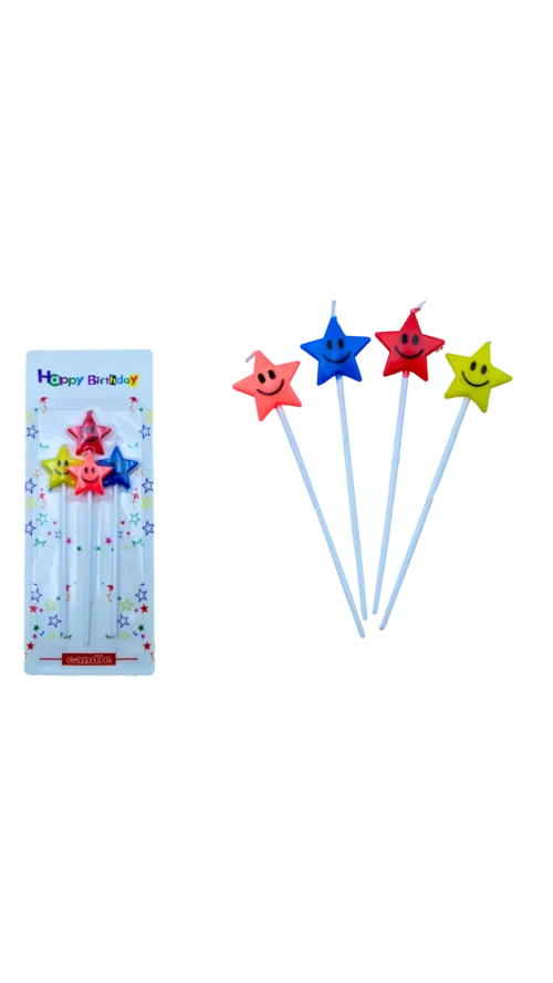 Velas Caritas Corazón Estrellas x 4