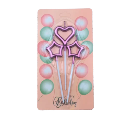 Vela Troquelada  Estrella Corazón X 3