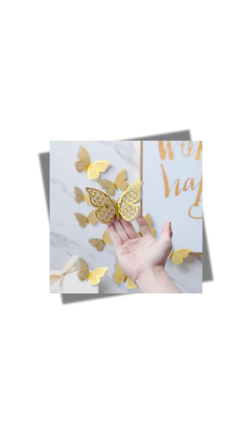 Mariposa 3D Escarchada x 12 Und