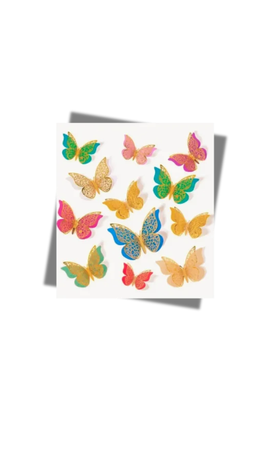 Mariposa 3D Escarchada x 12 Und
