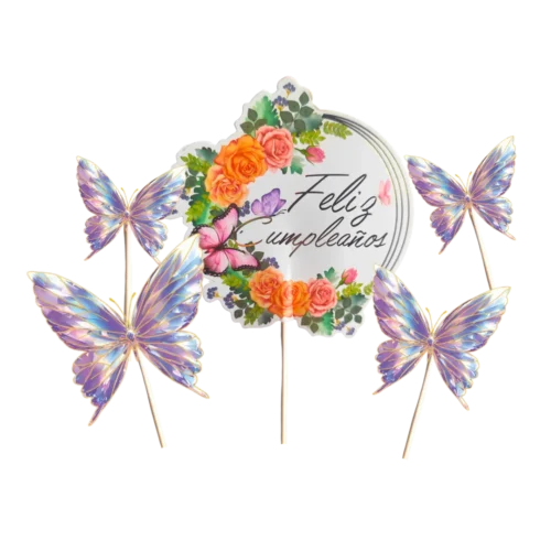 Topper Mariposas Holográfica