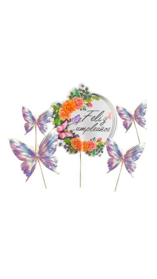 No lo sé (265) Topper Mariposas Holográfica