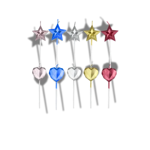 Velas Corazon y Estrellas 3D x 5
