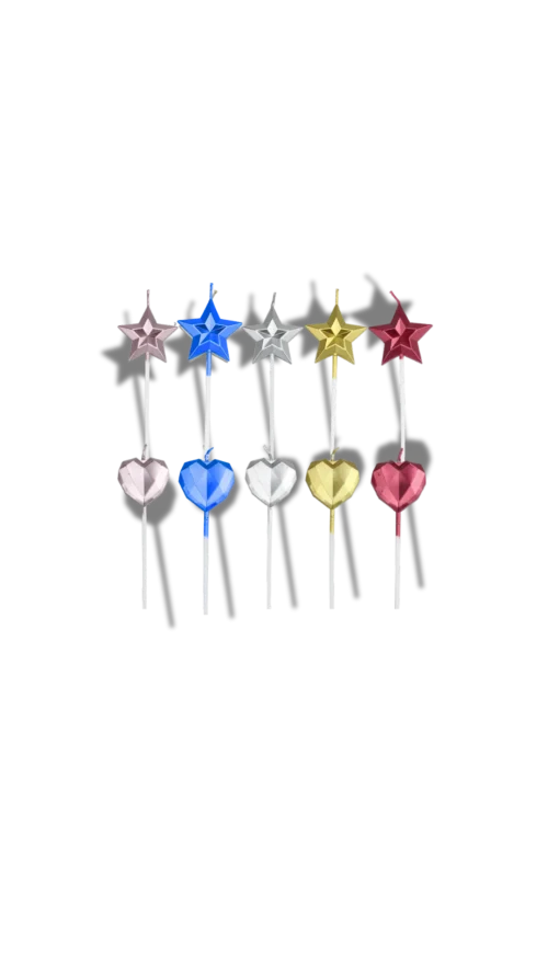 No lo sé (67) Velas Corazon y Estrellas 3D x 5