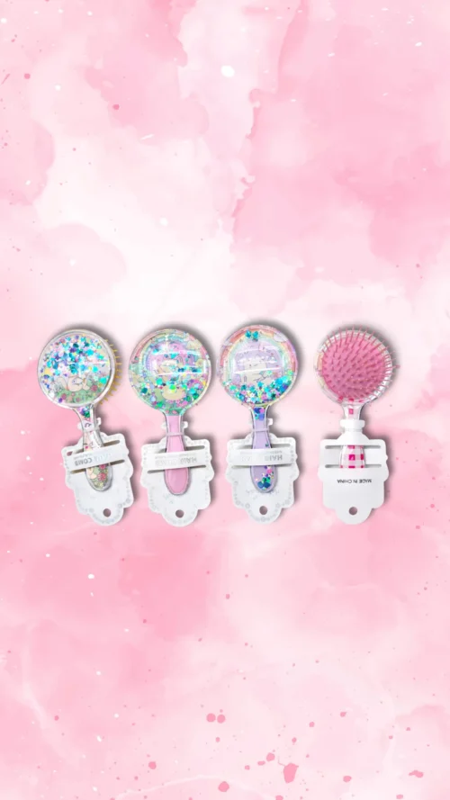 estuche-conejo (89) Cepillo Para El Cabello Poder-Rosa