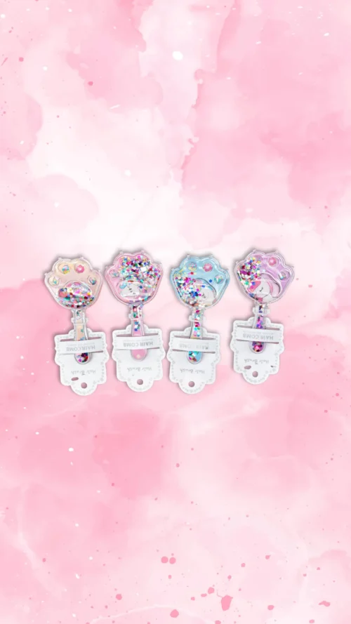 estuche-conejo (93) Cepillo Para El Cabello Poder-Rosa