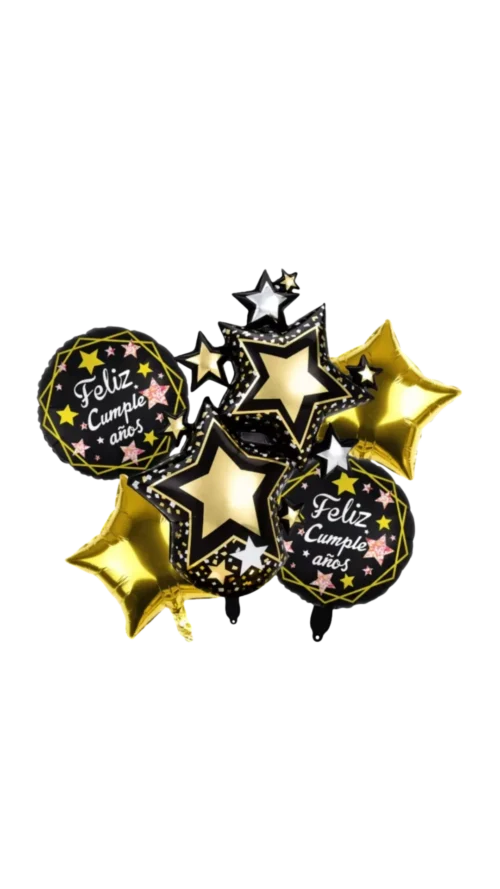 Bouquet Estrellas Feliz Cumpleaños. 5  pcs