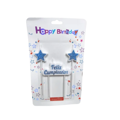 No lo sé (175) Vela Bloque + Estrella Feliz Cumpleaños