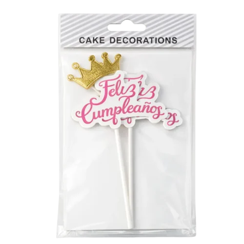 No lo sé (248) Topper Feliz Cumpleaños Corona x 2