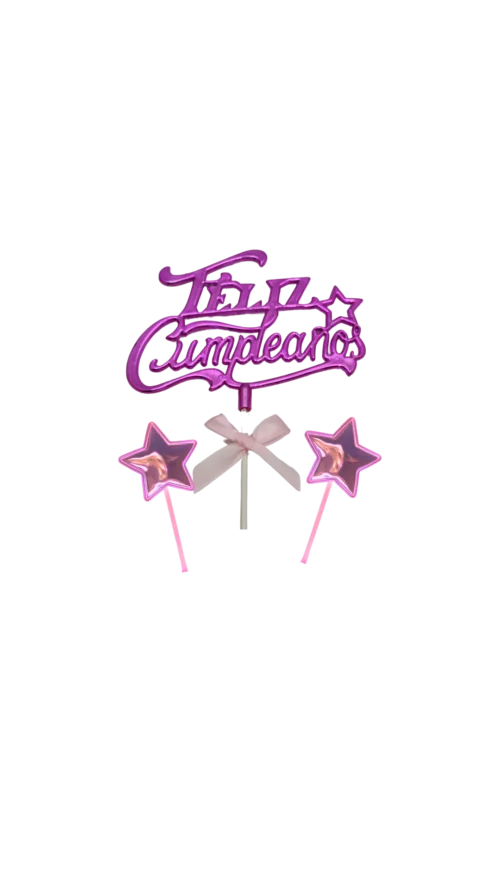 Topper 3D + Estrellas B. Material  Plástico