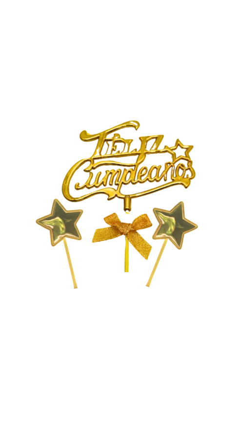 Topper 3D + Estrellas B. Material  Plástico