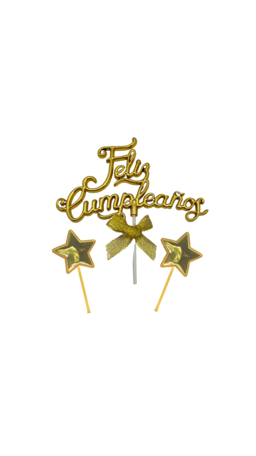 Topper 3D + Estrellas D. Material  Plástico