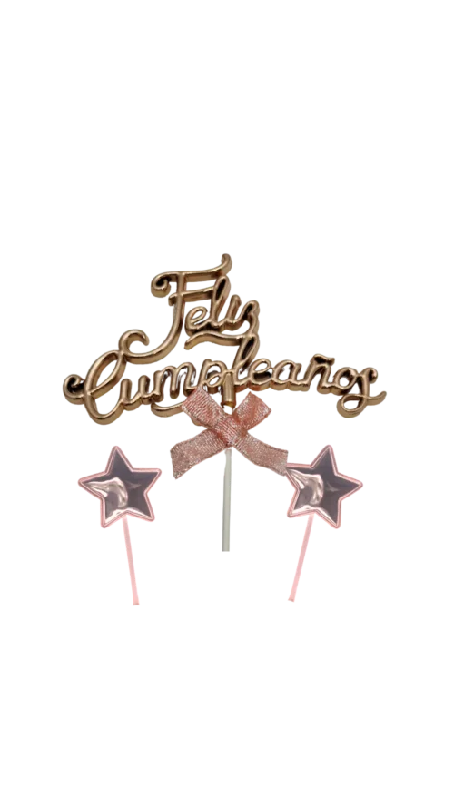 Topper 3D + Estrellas D. Material  Plástico