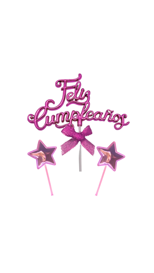 Topper 3D + Estrellas D. Material  Plástico