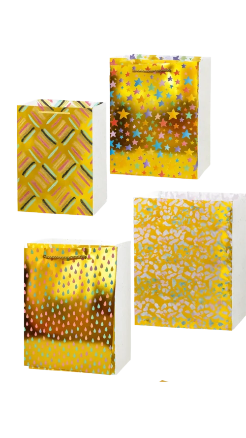 watashi (100) Bolsa de Regalo Metalizada - 8. Paquete x 12 Surtido