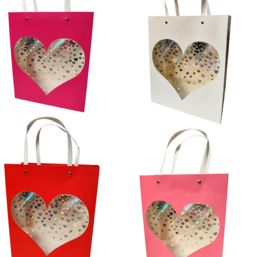 Bolsa de Regalo Corazón Mediana. Paquete x 12 Surtido