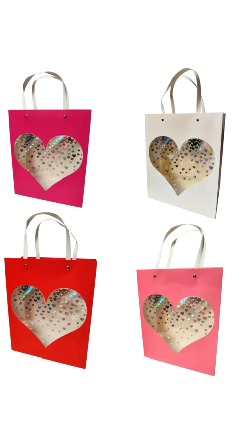 Bolsa de Regalo Corazón Mediana. Paquete x 12 Surtido