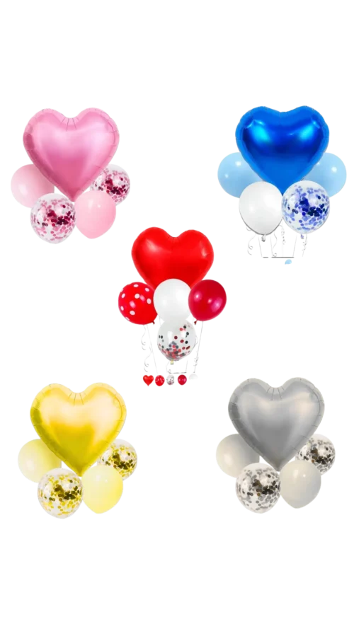 Bouquet de Corazón Liso 5 Pcs Completo