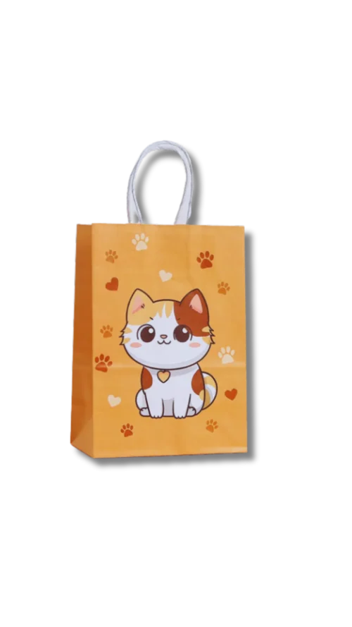watashi (51) Bolsa tipo kraft Cat´s. Paquete x 12 Surtido