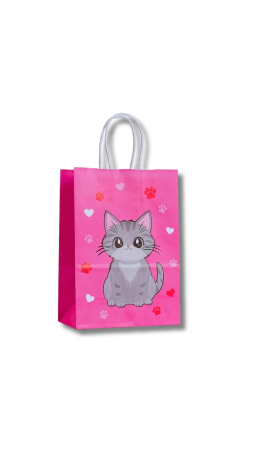 watashi (53) Bolsa tipo kraft Cat´s. Paquete x 12 Surtido