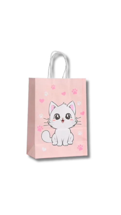 watashi (55) Bolsa tipo kraft Cat´s. Paquete x 12 Surtido